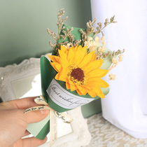 Faculty Festival Sunflower bouquet Scented Flowers Dry Flower Emulation Small Bouquet Of Flowers Single Gift Box Matching Mini