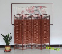 Pastoral grass rattan woven screen folding partition Solid wood fashion hotel living room bedroom mobile folding screen simple
