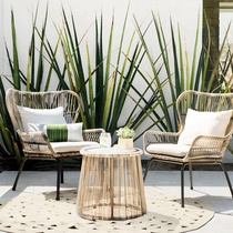Outdoor Rattan Chair Table Chairs Combined Leisure Patio Garden Terrace Tea Table three sets Balcony Rattan rattan table and table