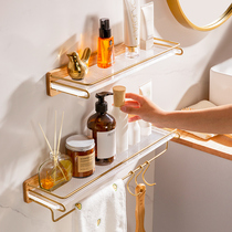 Toilet wash table bathroom shelf wall-mounted non-perforated toilet toilet storage rack acrylic Wood
