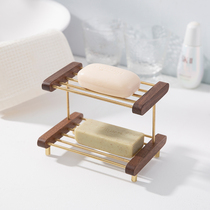 Soap rack soap box toilet storage rack toilet storage rack desktop copper double drain soap box soap rack
