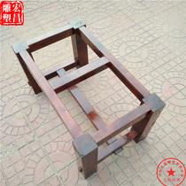 Old stone trough grinding tea tray fish tank wooden shelf base supporting cattle trough anticorrosive solid wood head bracket sub rack customized