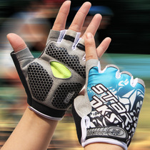 Silicone Shock Absorbing Summer Breathable Mountain Bike Road Bike Half Finger Riding Glove Innervation Bike Genders for men and women
