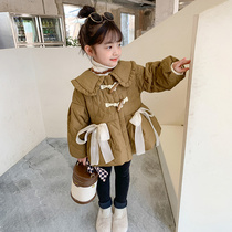 Girls padded jacket autumn and winter 2022 new style thickened down padded jacket female baby foreign style winter clothing childrens padded jacket