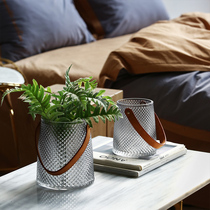 Alley trick ) Nordic creative glass jar decorative ornament simple home transparent storage jar snack jar
