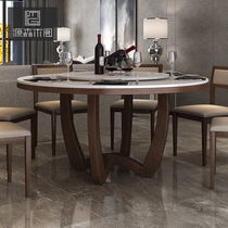 Nordic solid wood dining table and chair combination simple marble round dining table modern small apartment round table ash wood dining table