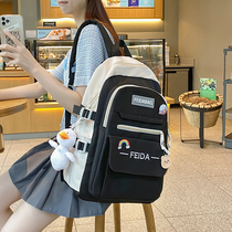 Small fresh schoolbag female ins Korean version of Senior high school junior high school students primary school students third to fifth and sixth grade large capacity backpack