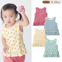 Children summer thin cotton sleeveless female baby skirt knitted vest printed round neck fashion girl simple tide