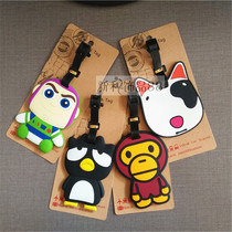 Luggage tags suitcase tagging cartoon cute Korean version luggage tag boarding check-in tag creative identification plate customization