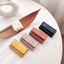 Genuine leather Mini small lock spoon bag buckle multifunction minimalist soft cow leather lovers car male and female universal key bag