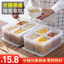 Refrigerator food preservation box Household goods grid storage set Kitchen plastic transparent night market stall storage box