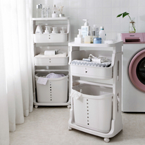 Household dirty clothes storage basket bathroom bathroom large narrow gap finishing shelf multifunctional storage artifact