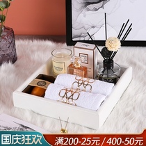 Light luxury soft decorations rectangular tray household European bathroom accessories bathroom wash set scented candles