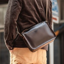 ins tide mens bag 2022 new handmade casual single shoulder bag 100 hitch youth skew cow leather mailbag