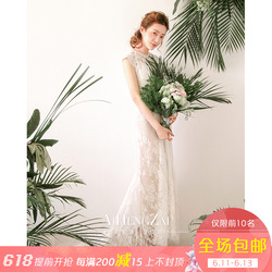 轻婚纱2018新款简约婚纱礼服新娘出门纱女鱼尾旅拍超仙森系轻婚纱
女婚纱