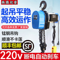 Ring chain electric hoist 1 ton 2 tons 3 tons 5 tons 220v electric hand-pulled lifting hoist inverted chain household small lifting hoist