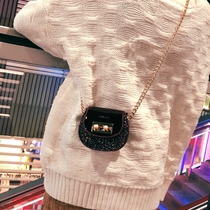 Leather Mini small bag Net Red Girl Joker shoulder bag chic chain shoulder saddle bag key case