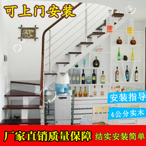 Ningbo straight beam glass staircase indoor household jump layer steel wood loft duplex villa Iron custom modern simplicity