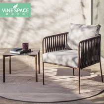 Outdoor dining table and chair Balcony rattan chair combination Nordic rattan sofa Simple waterproof rattan woven Villa Courtyard B & B open-air