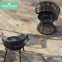 Nordic creative outdoor furniture Indoor balcony combination rattan table and chair Leisure rattan chair Sofa Restaurant Milk tea shop coffee