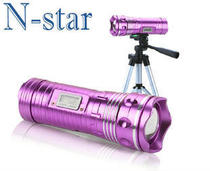 Fishing Light Blue Light White Light Double Light 10W Six Stalls Telescopic Zoom LED Flashlight Night Light