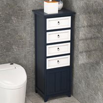 Bathroom shelf Floor-to-ceiling bathroom storage cabinet Toilet toilet side cabinet Modern simple side cabinet Solid wood side cabinet