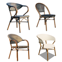 Outdoor table and chair casual rattan chair cafe courtyard balcony combination solid wood outdoor outdoor table chair