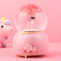 Ancient style Hanfu girl crystal ball music box rotating light to send girl heart birthday lover gift resin ornaments