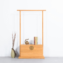 Old elm solid wood coat rack floor-to-ceiling multi-functional creative household hanger Bedroom locker New Chinese style carrying box