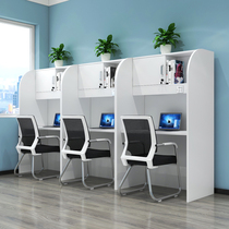 Closed postgraduate self-study table immersive desk sharing paid closed study table self-study room partition table and chair