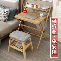 Foldable children study table solid wood desk student desk home writing table and chairs desktop desk computer desk