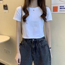 Summer new slim cotton short sleeve T-shirt women ins tide coat basic Joker student niche simple Korean version