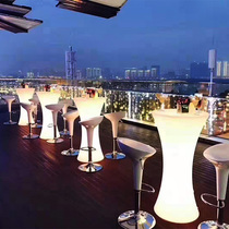 LED luminous bar table Bar clear bar Night Field Brief Table Table And Chairs Outdoor Banquet Balcony Creative Leisure Bar Terrace
