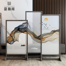 Screen partition Living room New Chinese style simple modern tea room block brake entrance block office home solid wood seat screen