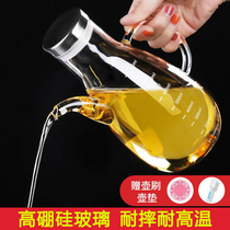 High borosilicate glass oil bottle household kitchen oil pot large capacity Lac buckle leak-proof stainless steel 304 oil tank without hanging oil