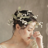 Handmade silk hot flower white lily of the valley branch Sen series photo bridal headdress wedding accessories