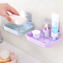 No trace paste bathroom soap box wall-mounted toilet drain soap rack storage box creative soap box