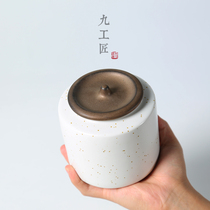 Nine craftsmen ceramic large and medium household tea pot bone porcelain kung fu tea set Puer tea warehouse wake up tea pot storage tank