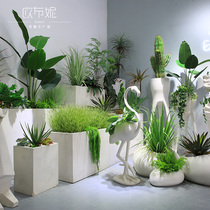 Simple FRP flowerpot Villa living room flower decoration flower box ornaments simulation plant bonsai