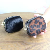 New Horse Hair Wallet Lady in Europe and America Zipper Bag Genuine Leather Mini Zero Wallet BAO WELN Soft Bull Leather Coin bag Card Package