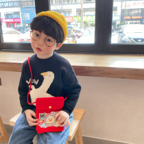 Children's bag messenger bag Spring Festival New Year's Eve red envelope change purse boy girl baby foreign style New Year's money bag tide