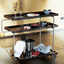 European multifunctional trolley commercial dining car hotel storage rack mobile stainless steel tea truck cake trolley
