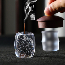 Zen glass cover set Purple sand teapot cover set Japanese tea set accessories Crystal glass ornaments Japanese tea ceremony incense plug