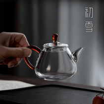 Japanese-style transparent glass small teapot 200ml with filter home one person drink kung fu tea tea filter single pot