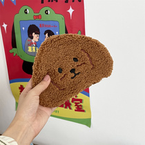 Headphone intake student card bag cute plush day ensemble Teenage Hearts Coins Cartoon Puppy Zero Wallet Woman Little Mini
