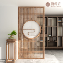 New Chinese screen partition wall living room entrance grille door open door custom Xiangyun Zen