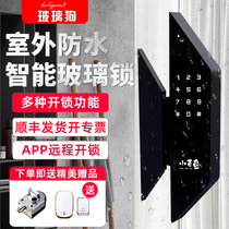 Free opening shop lock Glass door fingerprint lock Double door outdoor waterproof frame intelligent electronic password lock Access control lock