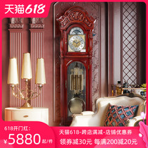 Polaris new Chinese floor clock Living room retro solid wood European-style mechanical large vertical pendulum decoration classic timekeeping old clock