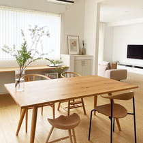 Small apartment restaurant log dining table household table and chair combination table solid wood rectangular table simple modern