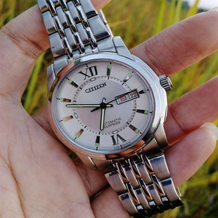 二手库存日本西铁城原装nh8330全自动机械表男士防水手表正品腕表